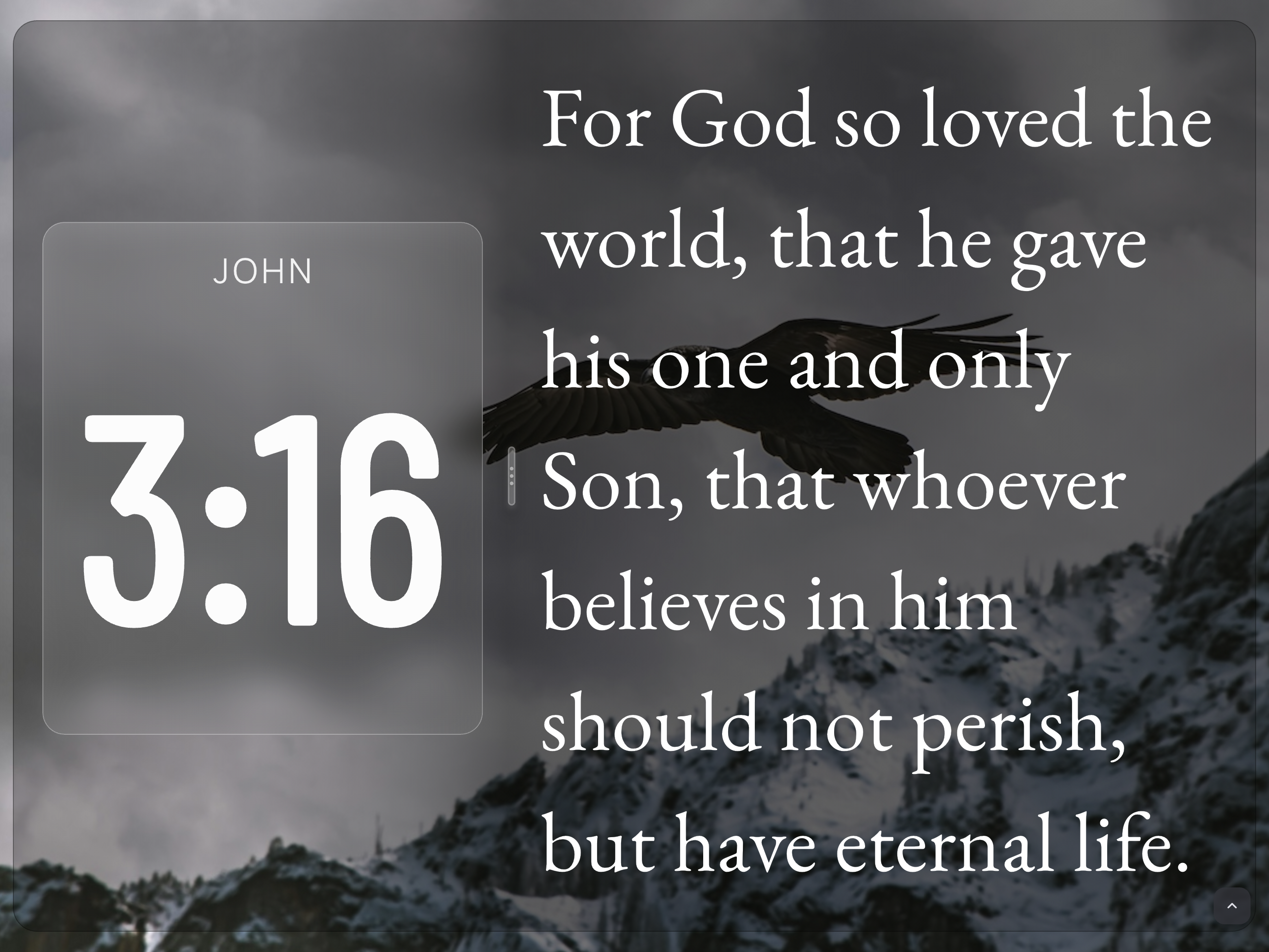 Bible Clock 2.9.0 screenshot showing the new Reflection view from a verse