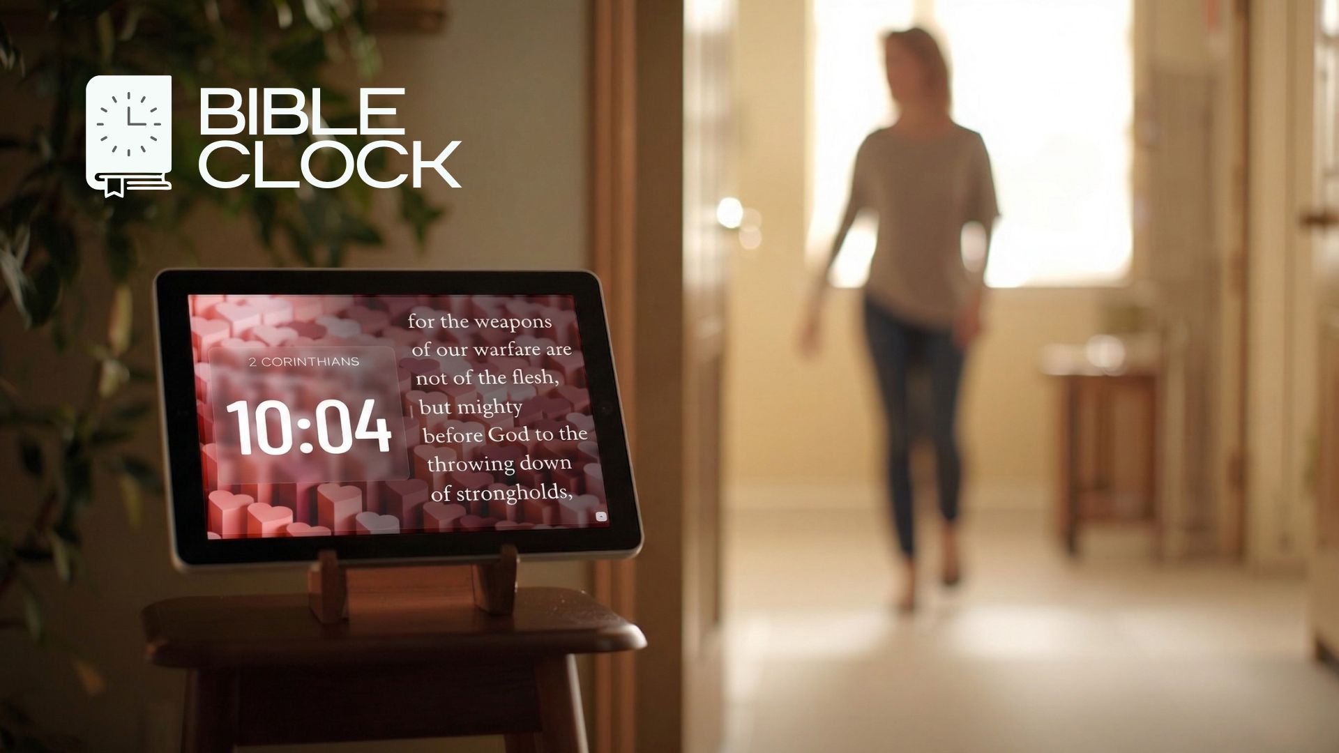 Bible Clock displaying Scripture in a home or shared indoor space