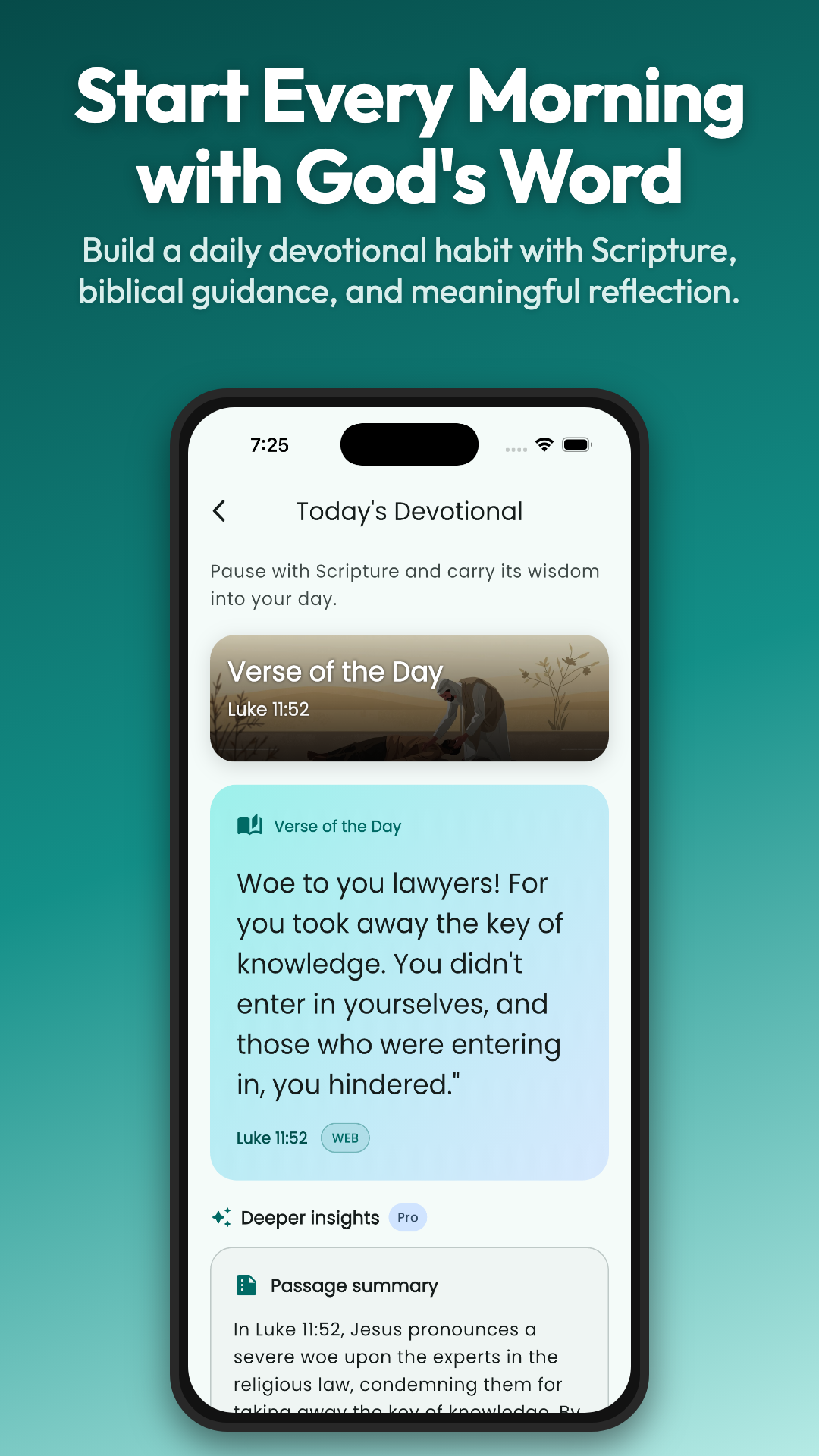 EveryDo daily devotional screen with Scripture and reflection