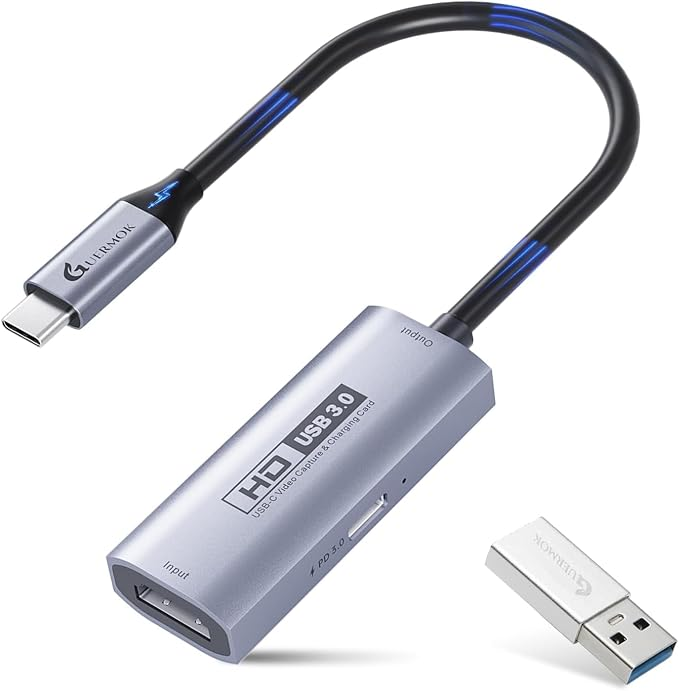 4K USB 3.0 HDMI Video Capture Card with 100W PD Charging Pass-Through