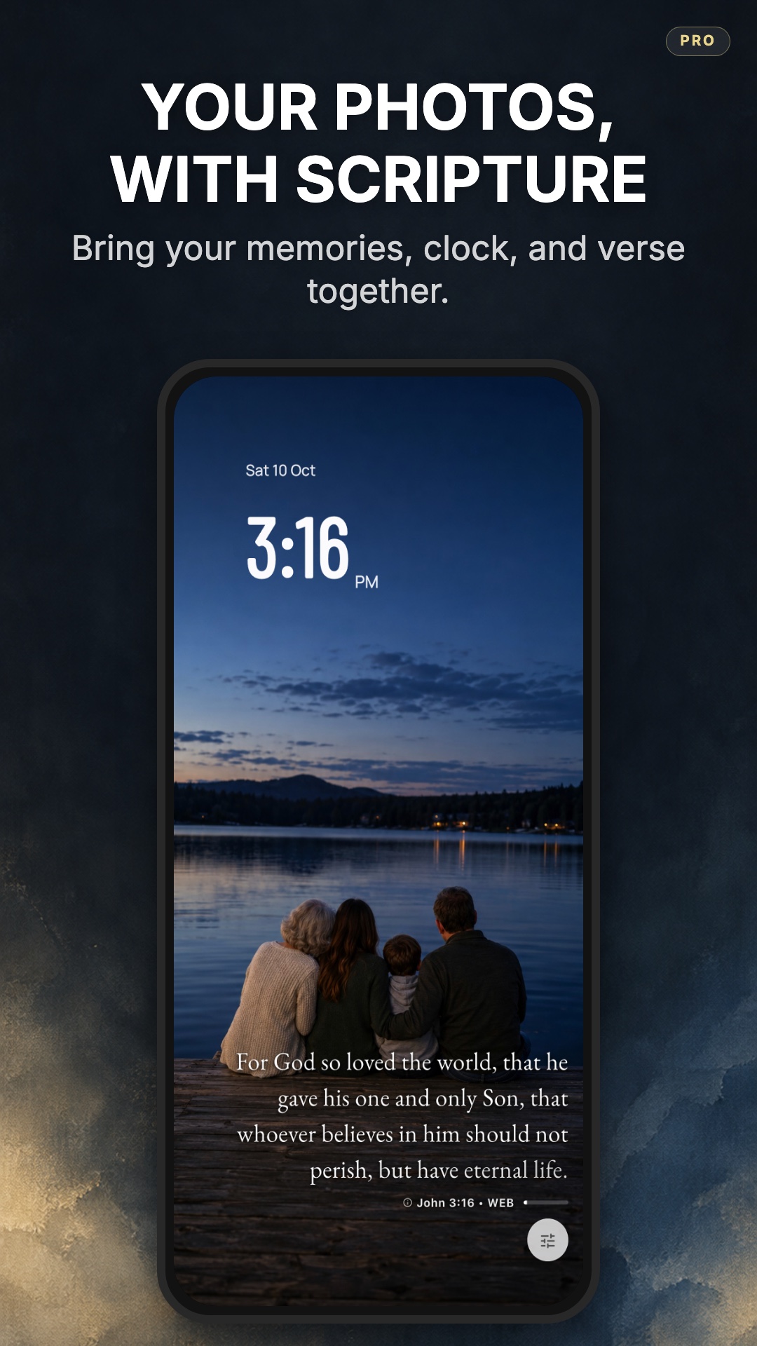 Photo Clock with time and a Bible verse