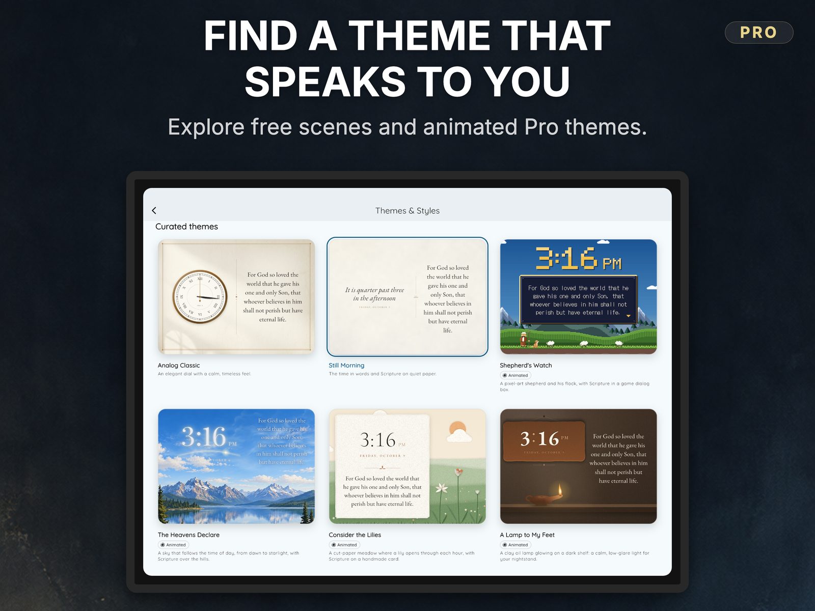 Bible Clock Themes & Styles gallery