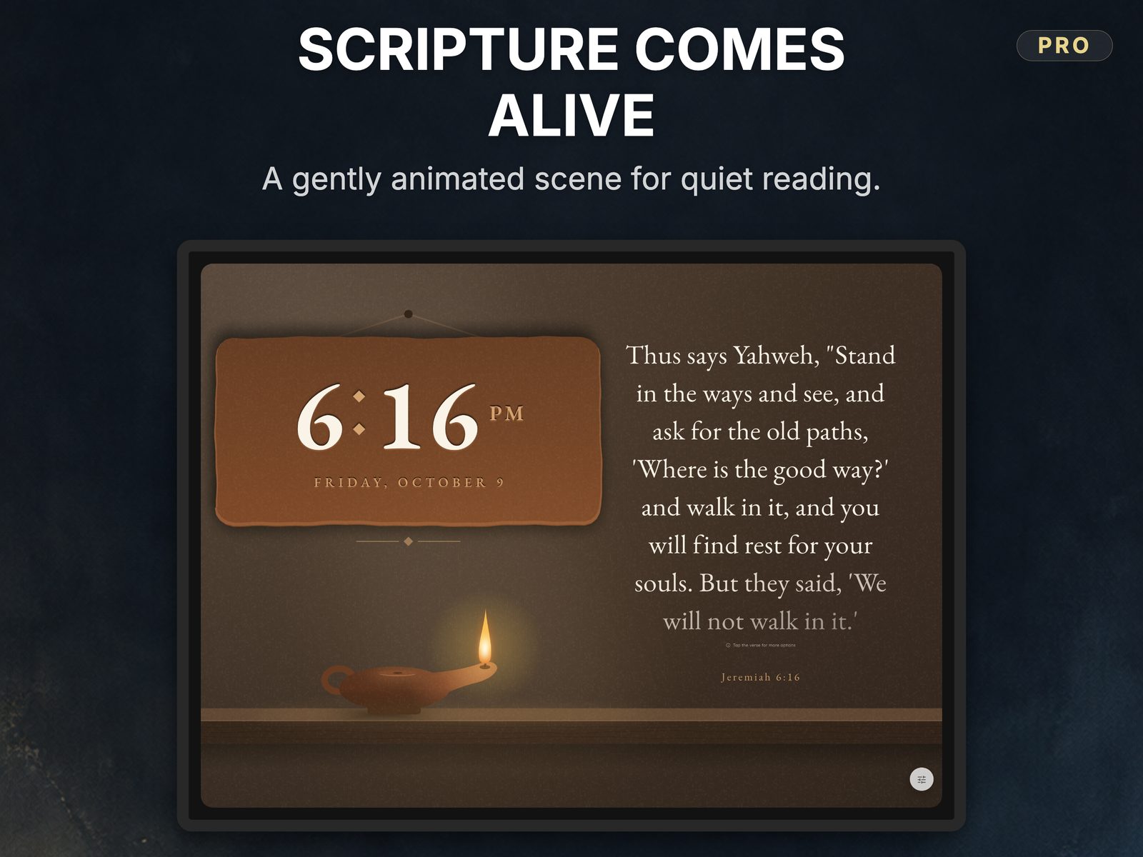 A Lamp to My Feet theme with a Bible verse