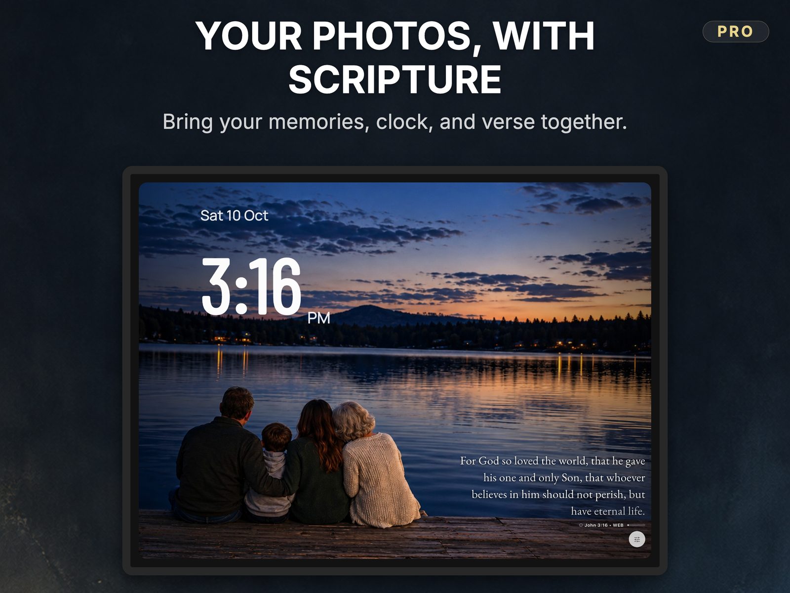 Photo Clock with time and a Bible verse