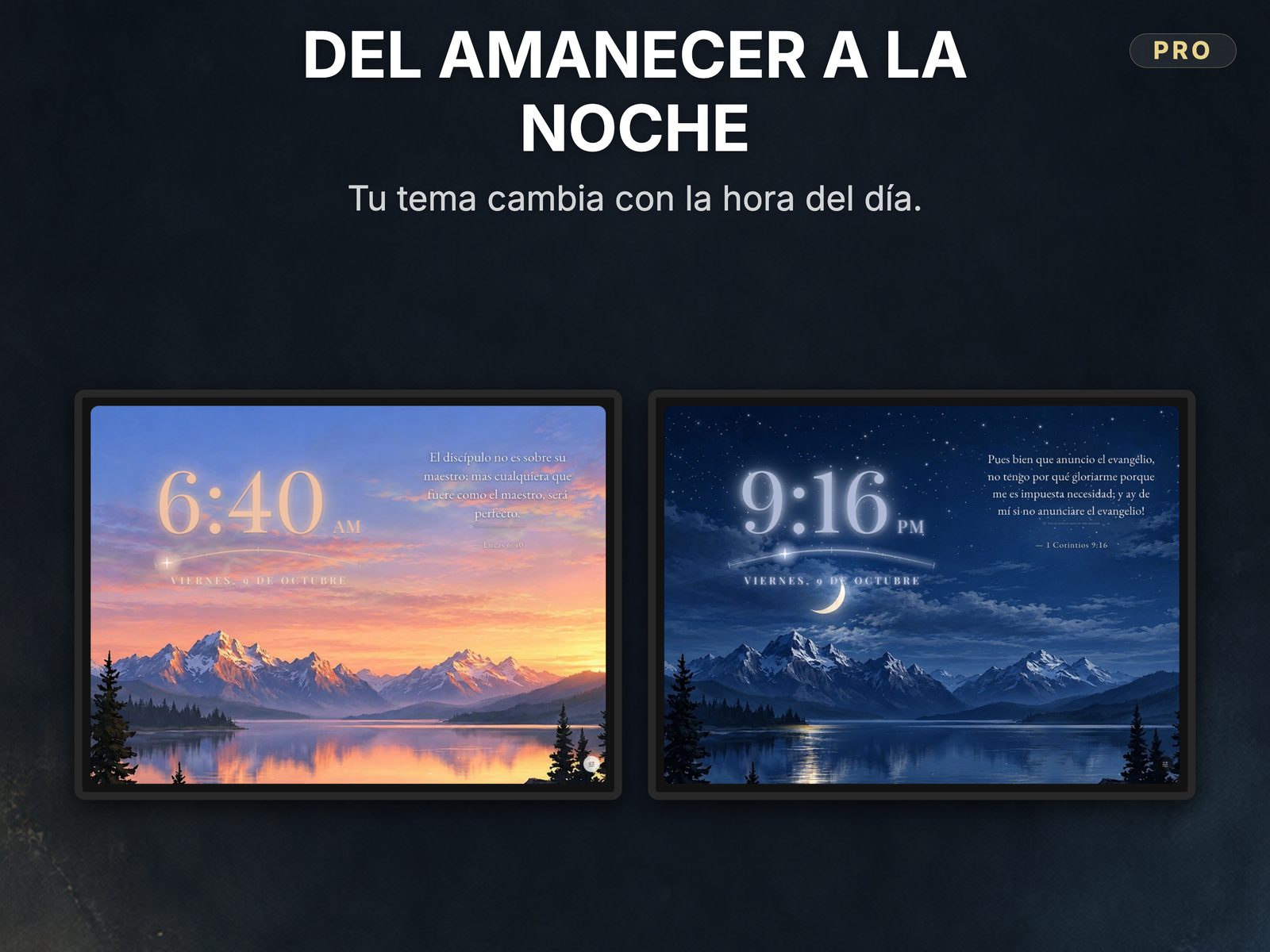 Tema Los Cielos Cuentan, del amanecer a la noche