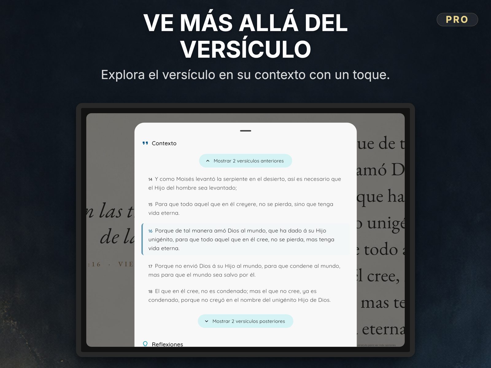 Pantalla de Reflexión para Juan 3:16