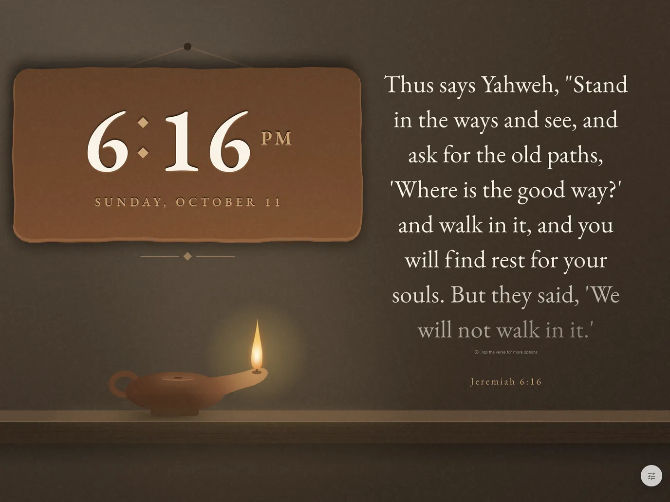 A Lamp to My Feet theme in Bible Clock