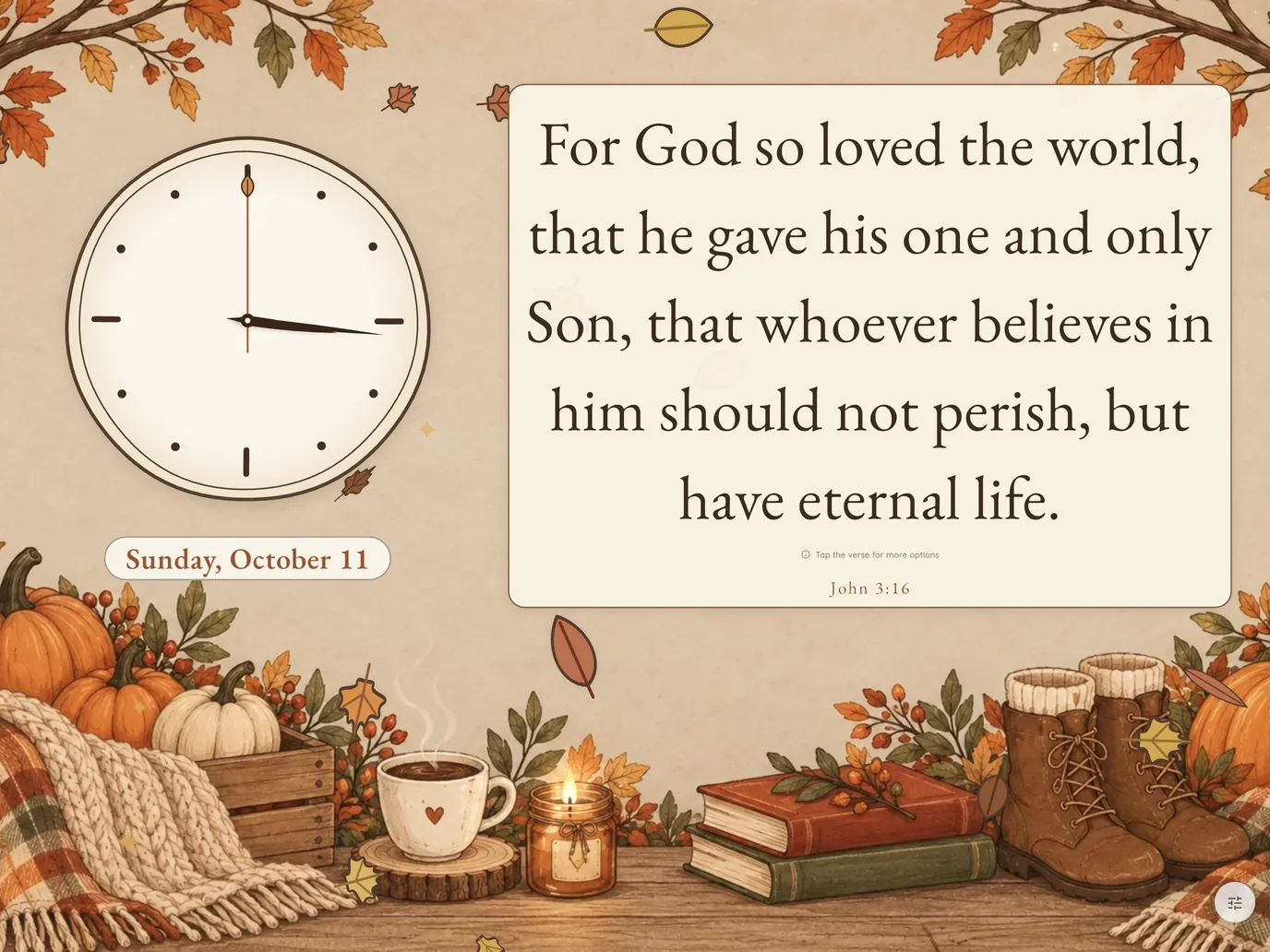 Seedtime and Harvest theme in Bible Clock