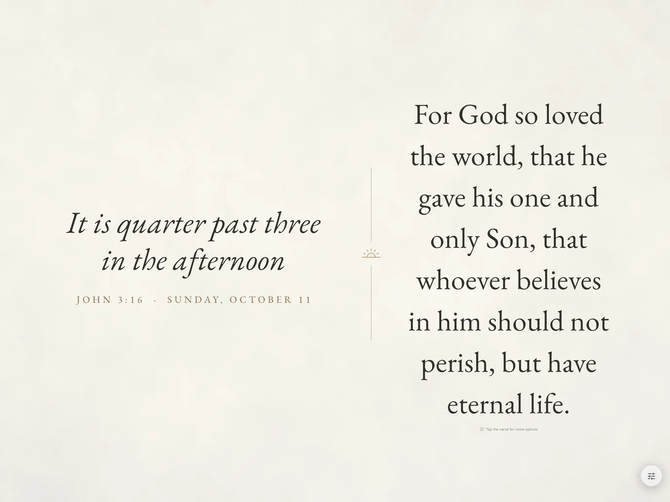 Still Morning theme in Bible Clock