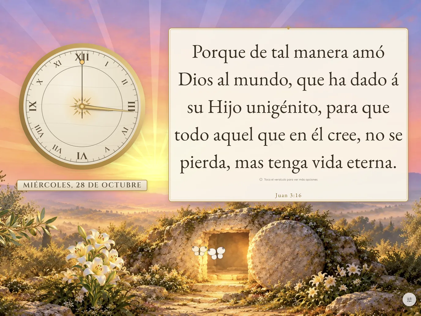 Tema Ha resucitado en Bible Clock
