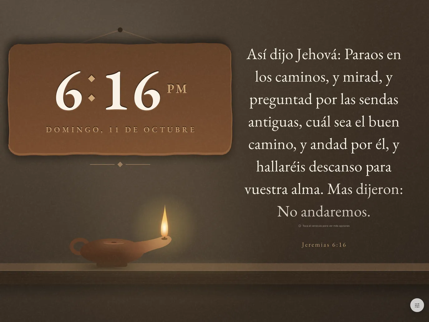 Tema Lámpara a mis pies en Bible Clock