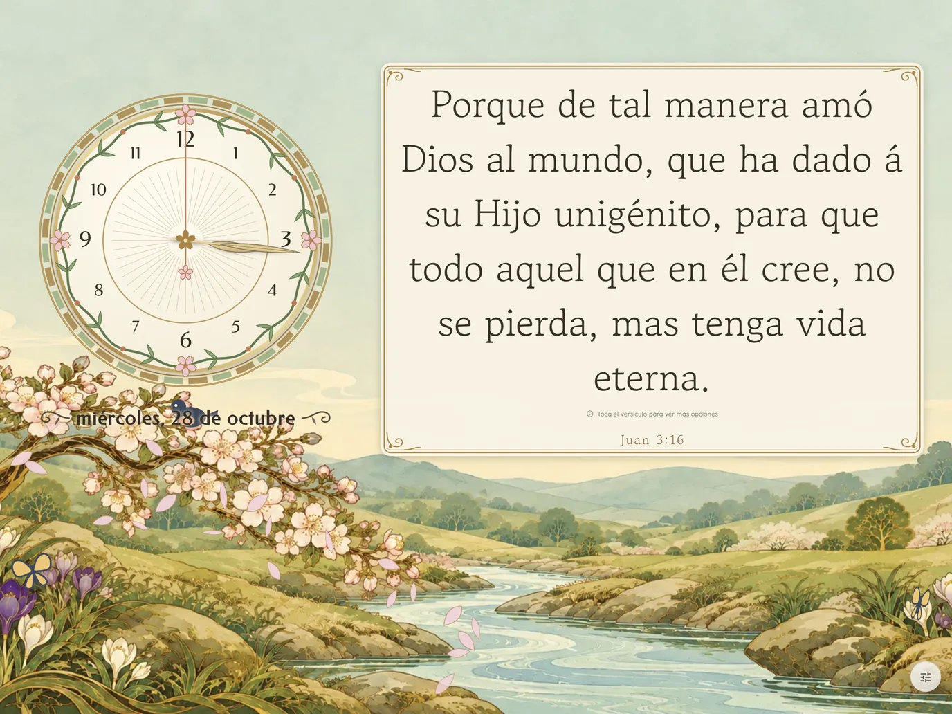 Tema El tiempo de la canción en Bible Clock