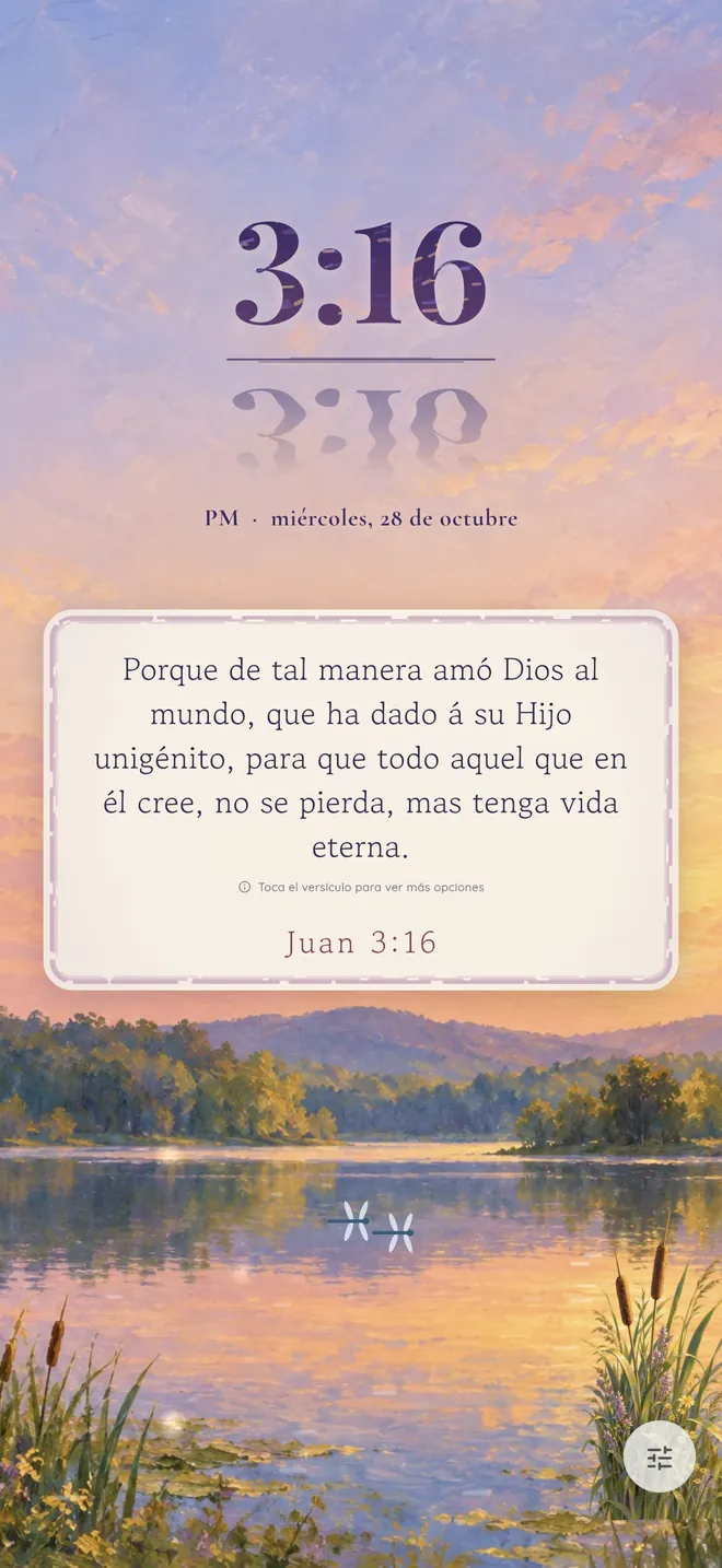 Tema Junto a aguas tranquilas en Bible Clock