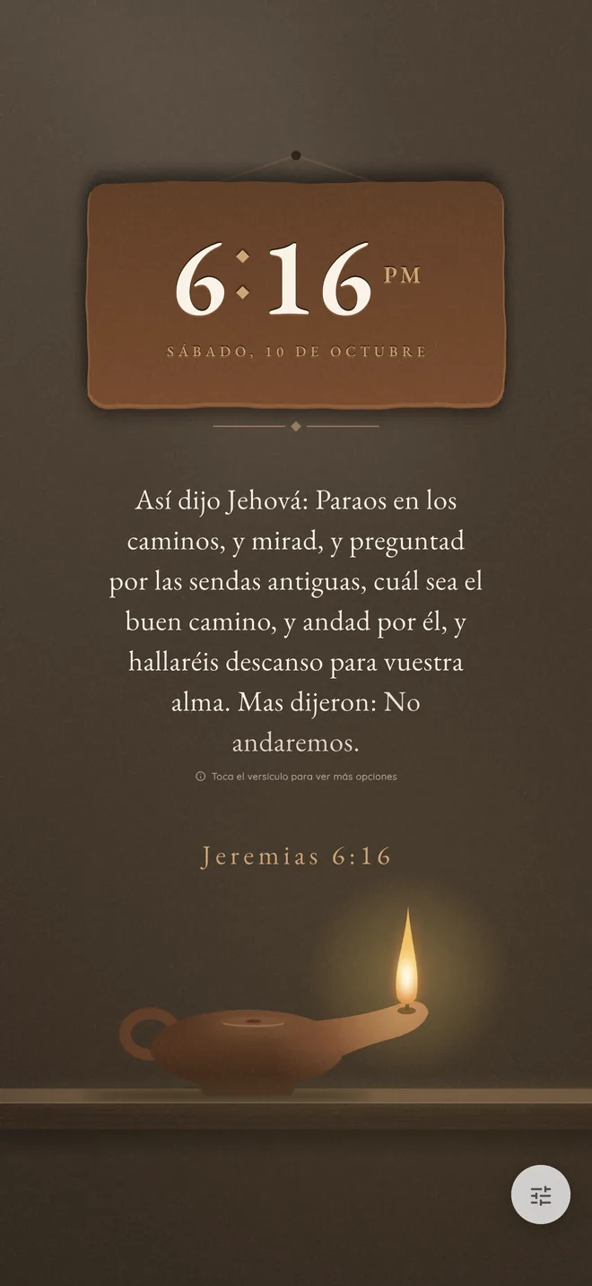Tema Lámpara a mis pies en Bible Clock