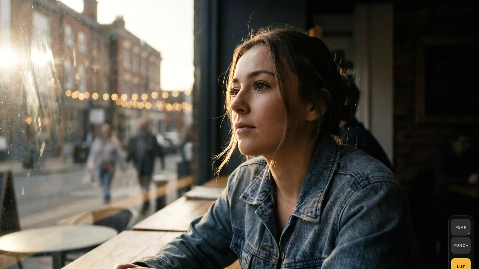 Un retrato en una cafetería: Con LUT